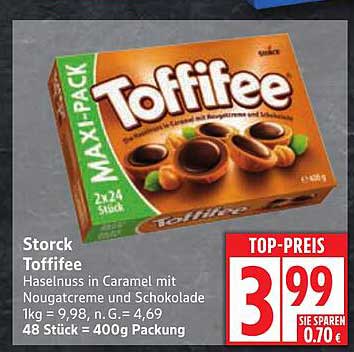 Storck Toffifee 400g Maxi-Pack - Haselnüsse in Caramel mit Nougatcreme und Schokolade