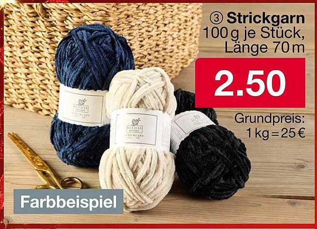 Strickgarn – 100 g je Stück, Länge 70 m