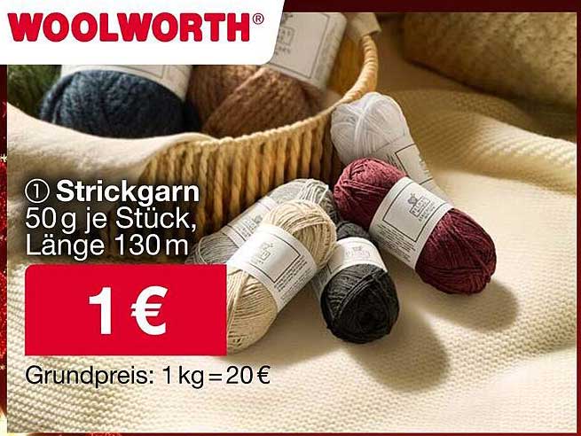 Strickgarn 50 g je Stück, Länge 130 m - nur 1 €