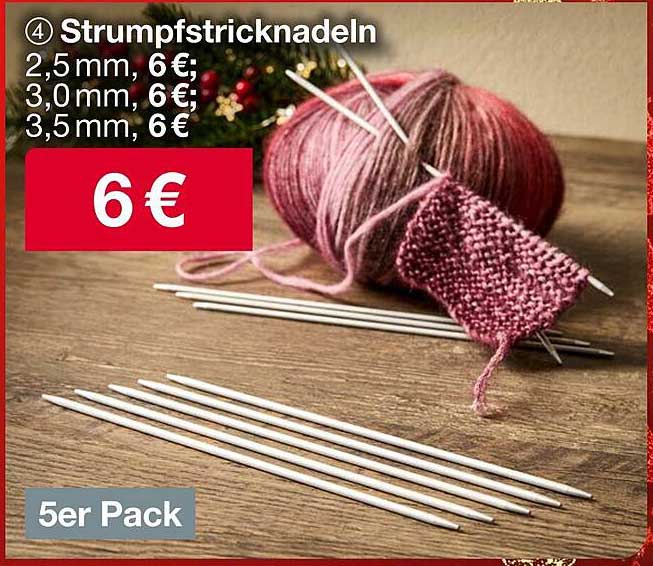 Strumpfstricknadeln - 5er Pack für nur 6 €