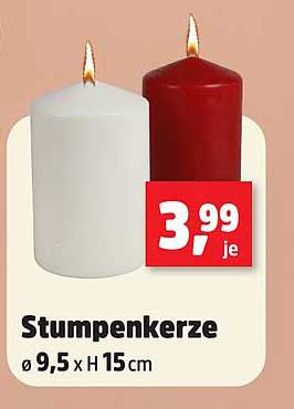 Stumpenkerze Ø 9,5 x H 15 cm