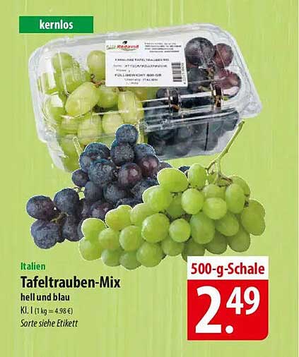 Tafeltrauben-Mix hell und blau