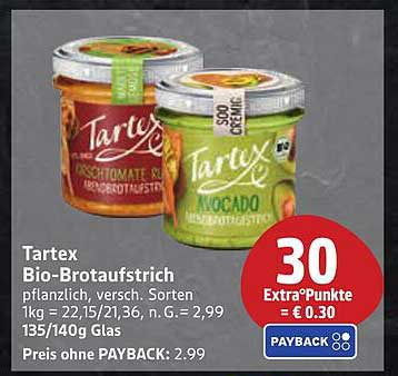Tartex Bio-Brotausstrich – pflanzlich, verschiedene Sorten