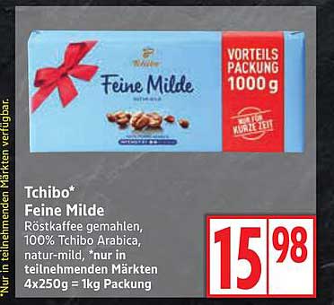 Tchibo* Feine Milde Röstkaffee, 100% Tchibo Arabica, natur-mild - 1000 g Vorteilspackung