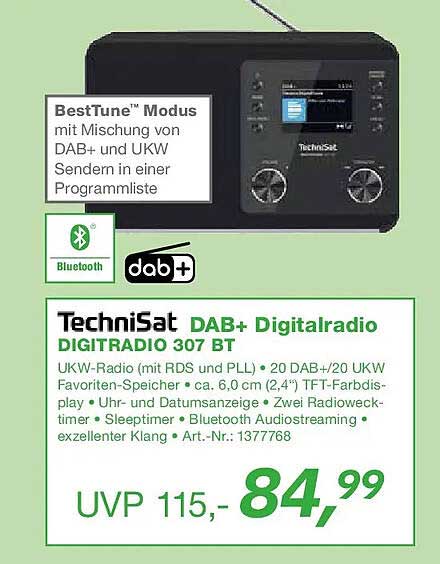 TechniSat DAB+ Digitalradio DIGITRADIO 307 BT