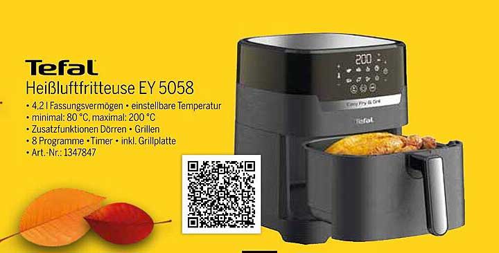 Tefal Heißluftfritteuse EY 5058
