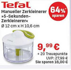 Tefal Manuell Zerkleinerer »5-Sekunden-Zerkleinerer« Ø 12 cm x H 10,6 cm