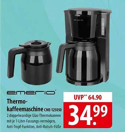 Thermo-Kaffeemaschine CME-125050 von Emerio
