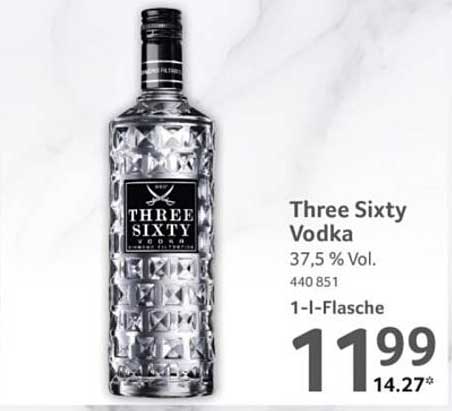 Three Sixty Vodka 1-Liter-Flasche