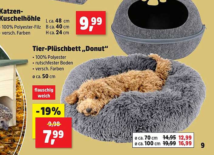 Tier-Plüschbett "Donut"