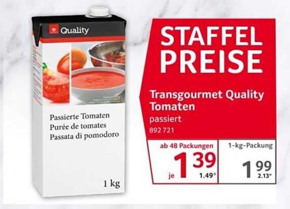 Transgourmet Quality Tomaten - Passierte Tomaten 1 kg