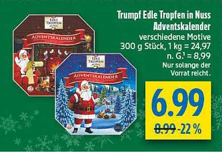 Trumpf Edle Tropfen in Nuss Adventskalender