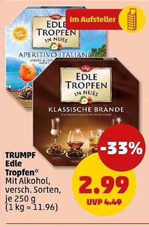 TRUMPF Edle Tropfen in Nuss – Vielfalt im Geschmack