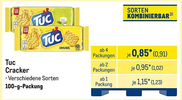 Tuc Cracker - Verschiedene Sorten, 100-g-Packung