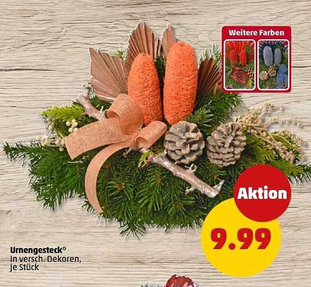 Urnengesteck in verschiedenen Dekoren, je Stück