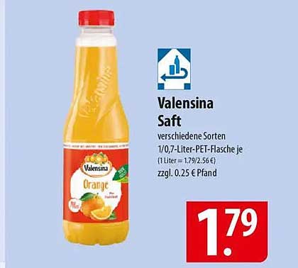Valensina Saft verschiedene Sorten 1,0/0,7-Liter-PET-Flasche je