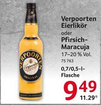 Verpoorten Eierlikör oder Pfirsich-Maracuja 0,7/0,5 l-Flasche