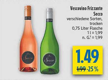 Vescovino Frizzante Secco - verschiedene Sorten, trocken