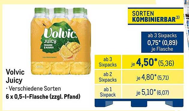 Volvic Juicy - 6 x 0,5 l-Flasche (verschiedene Sorten)