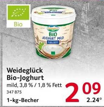 Weideglück Bio-Joghurt mild, 3,8 % / 1,8 % Fett