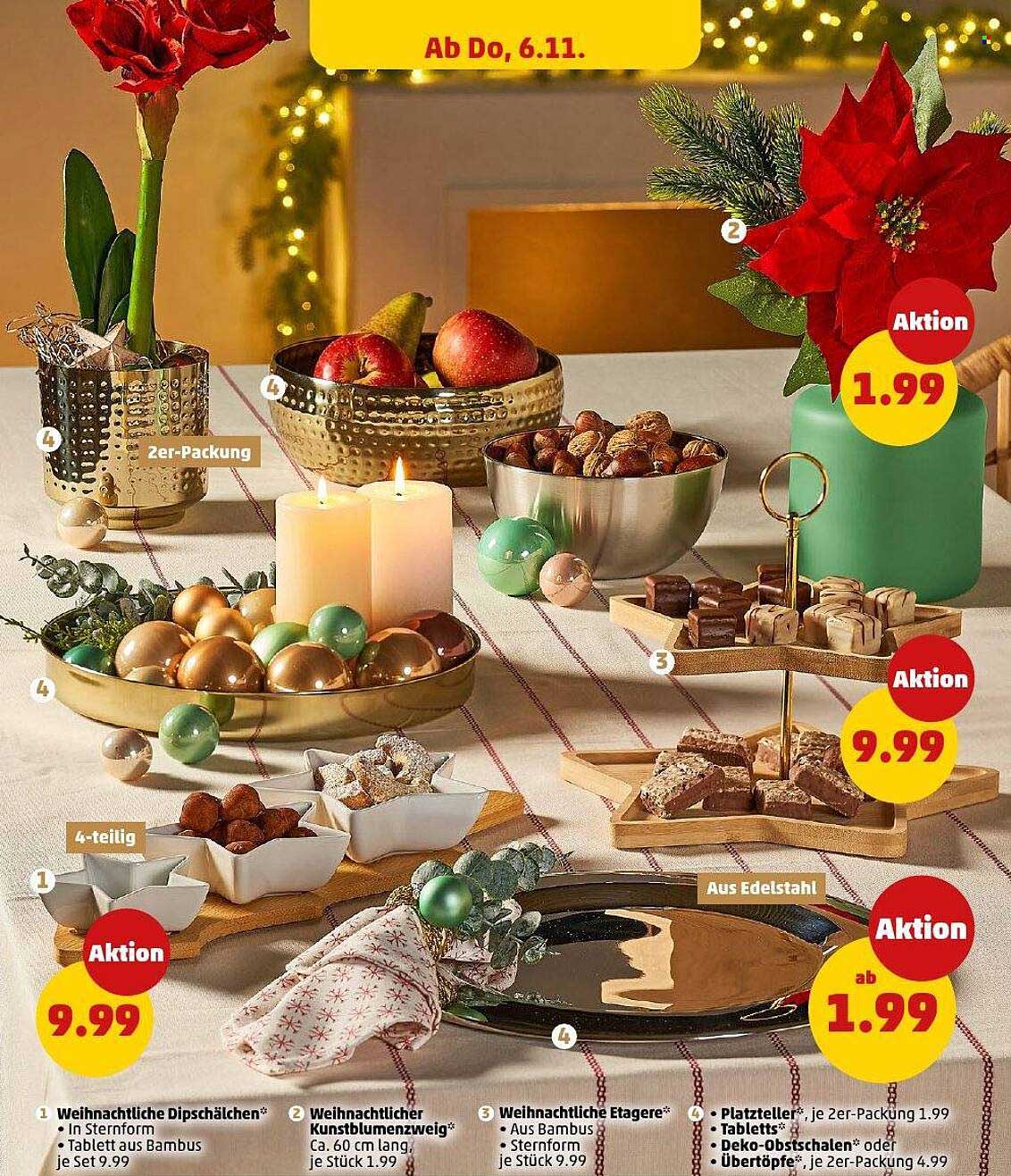 Weihnachtliche Dip-Schälchen im Set