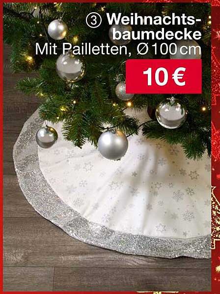 Weihnachtsbaumdecke mit Pailletten, Ø100 cm