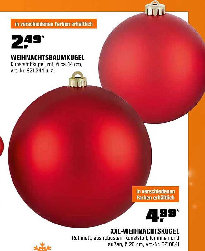 Weihnachtsbaumkugel und XXL-Weihnachtskugel