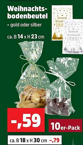 Weihnachtsbodenbeutel - gold oder silber