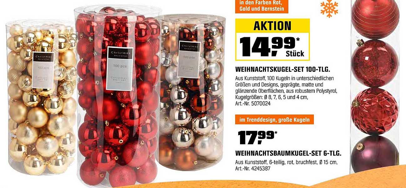 WEIHNACHTSKUGEL-SET 100-TLG.