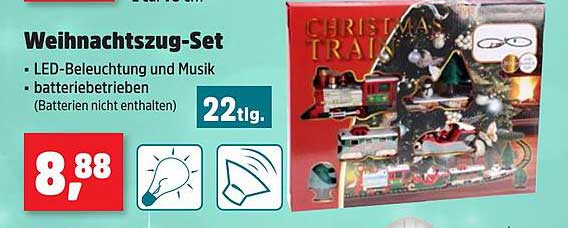 Weihnachtszug-Set mit LED-Beleuchtung und Musik