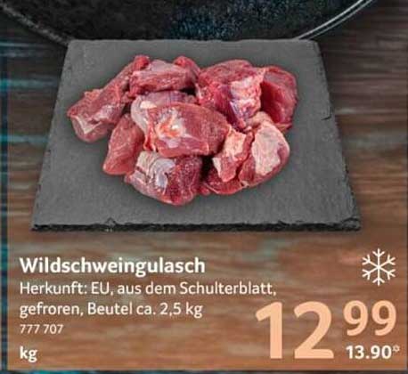 Wildschweingulasch, gefroren, Beutel ca. 2,5 kg