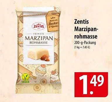 Zentis Marzipan-Rohmasse 200-g-Packung