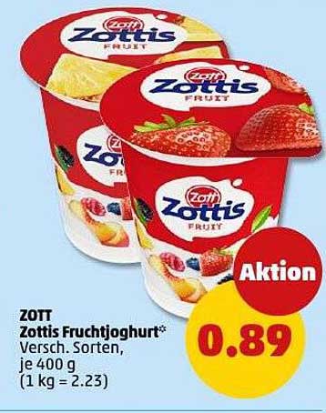 ZOTT Zottis Fruchtjoghurt - Verschiedene Sorten für nur 0,89 €