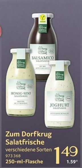 Zum Dorfkrug Salatfrische verschiedene Sorten 250-ml-Flasche