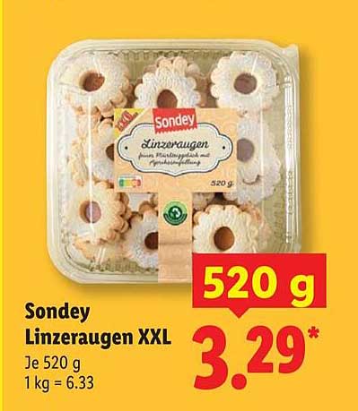 Sondey Linzeraugen Xxl Angebot bei Lidl - ProspektGuru.de