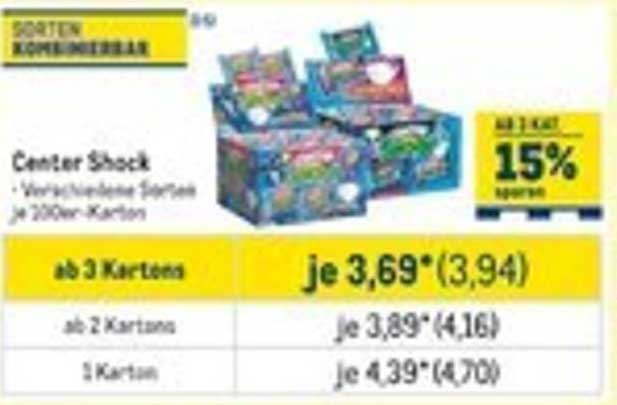 Center Shock - Verschiedene Sorten je 200er-Karton