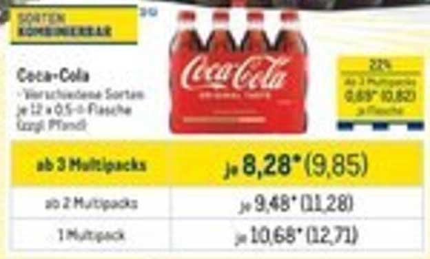 Coca-Cola - Verschiedene Sorten je 12 x 0,5 l Flasche (6er Pfand)