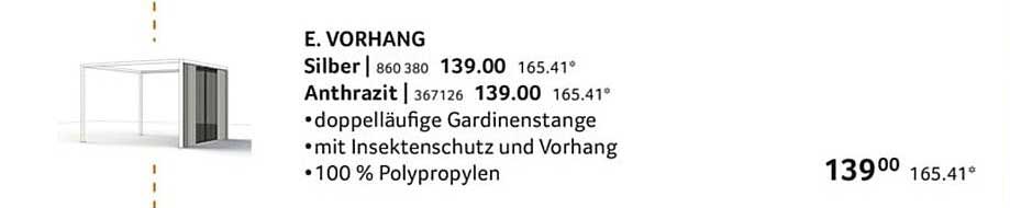 E. VORHANG - Silber und Anthrazit
