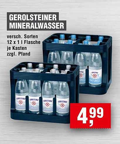 Gerolsteiner Mineralwasser - 12 x 1 L Flasche je Kasten
