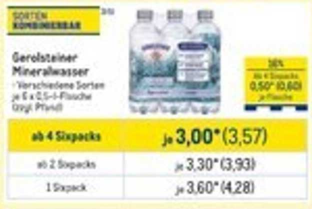 Gerolsteiner Mineralwasser - Verschiedene Sorten (6 x 0,5 l Flasche, 6er Pck.)