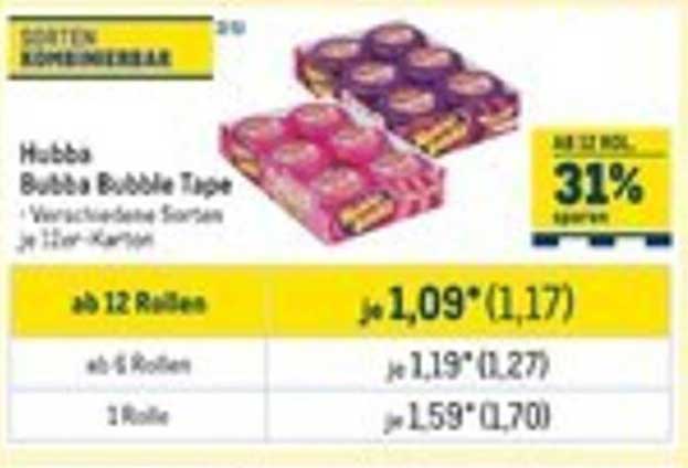 Hubba Bubba Bubble Tape - Verschiedene Sorten, je 112g Karton