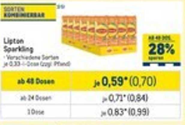 Lipton Sparkling - Verschiedene Sorten ab 0,59 €