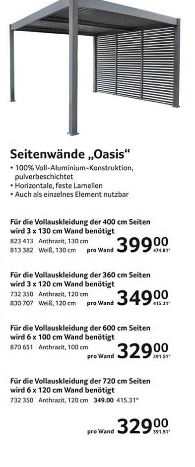 Seitenwände „Oasis“ für den perfekten Gartenbereich