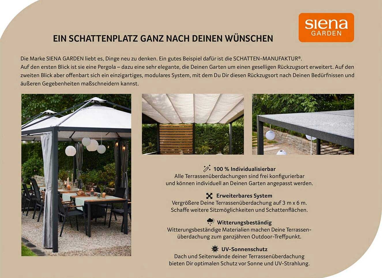 Siena Garden Schatten-Manufaktur® Pergola