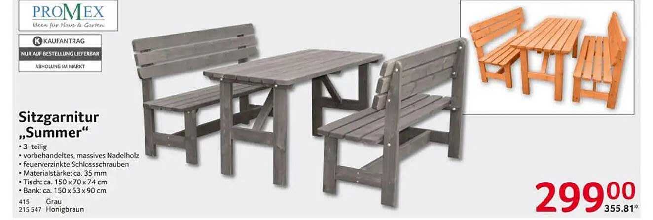 Sitzgarnitur „Summer“ - 3-teilig für den perfekten Outdoor-Bereich