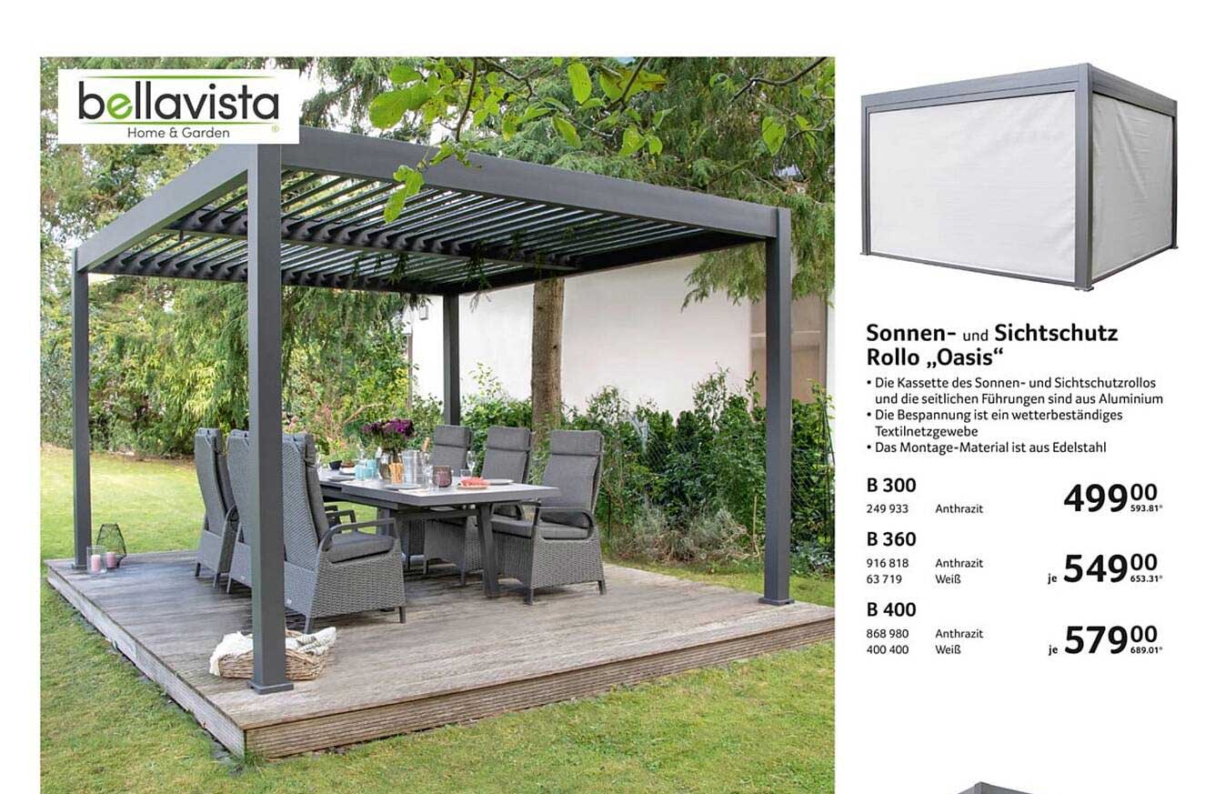 Sonnen- und Sichtschutz Rollo „Oasis“