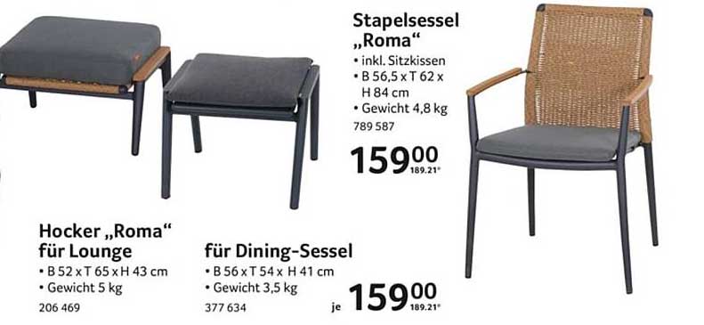 Stapelstuhl "Roma" inkl. Sitzkissen