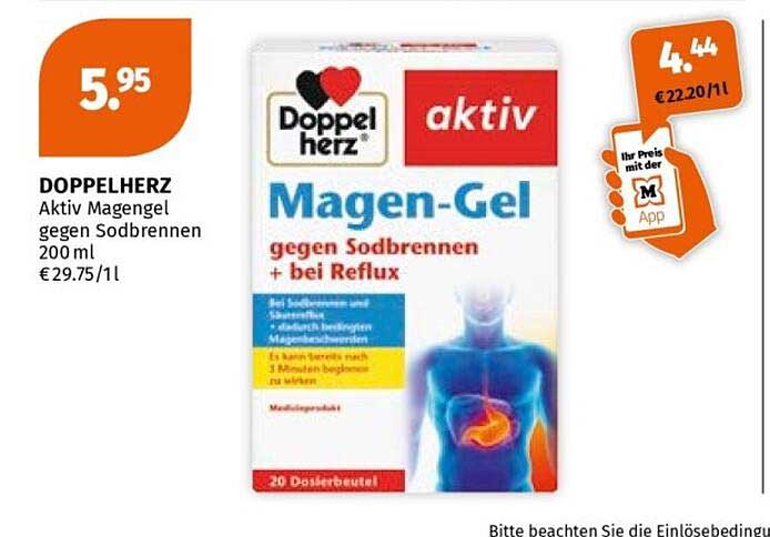 DOPPELHERZ Aktiv Magengel gegen Sodbrennen 200 ml