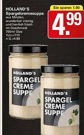 HOLLAND'S Spargelcremesuppe aus Minden, wunderbar cremig und herrlich frisch im Geschmack