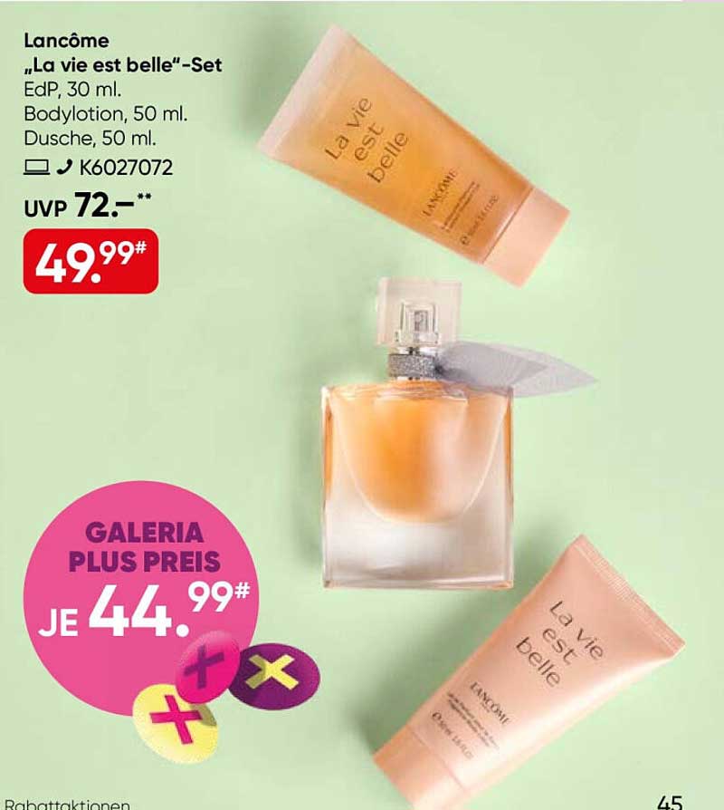 Lancôme „La vie est belle“-Set EdP, 30 ml. Bodylotion, 50 ml. Dusche, 50 ml.